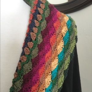 Black and muted rainbow knit sweater cardigan